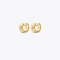 Tory Burch Icon Enamel Huggie Earrings - Tory Gold / New Ivory