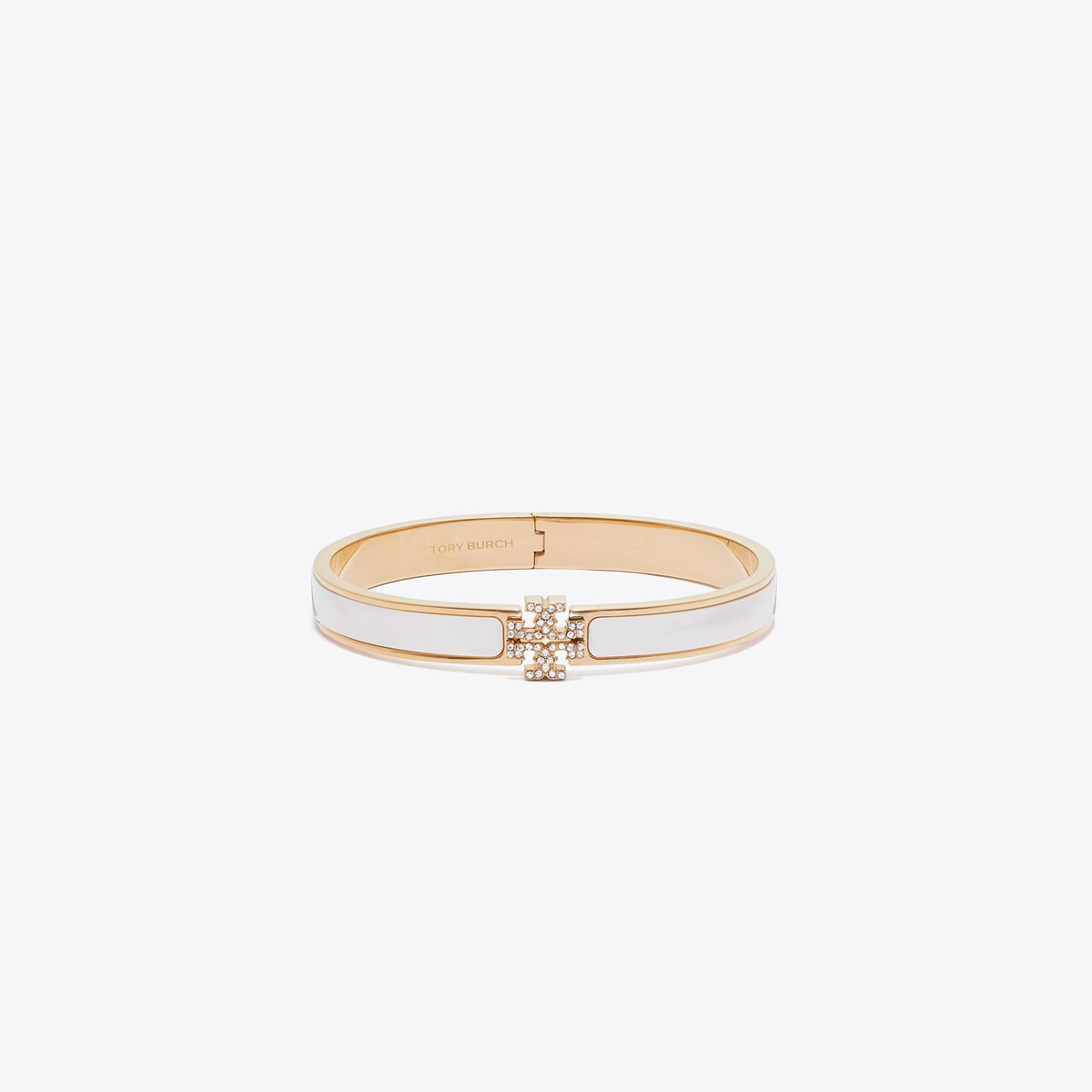 Tory Burch Icon Enamel Pavé Bracelet - New Ivory / Tory Gold / Crystal
