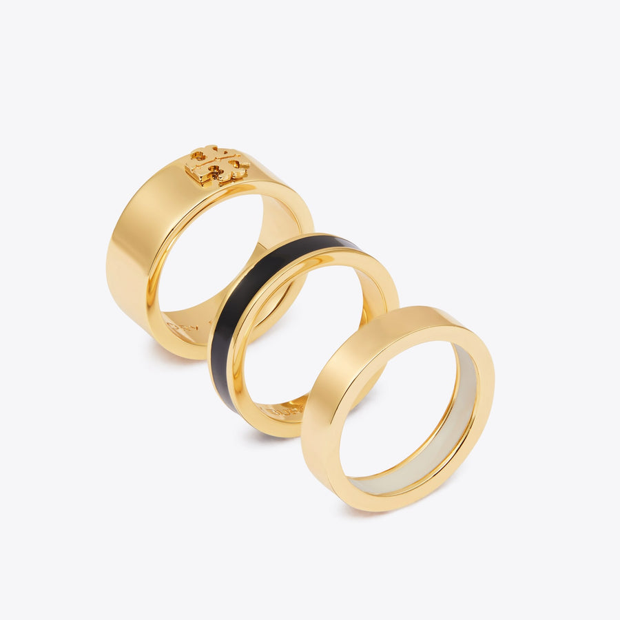 Tory Burch Icon Enamel Ring Set