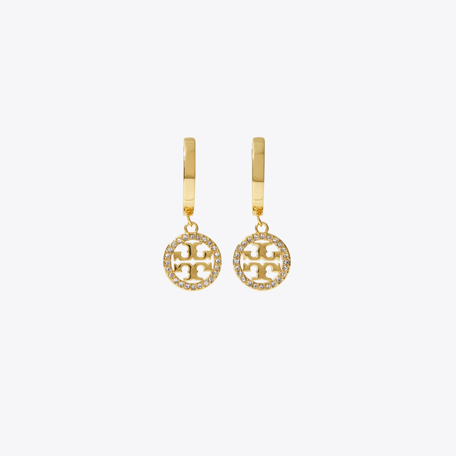 Tory Burch Icon Pavé Hoop Earrings