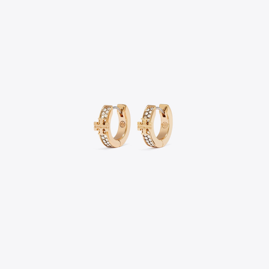 Tory Burch Icon Pavé Huggie Earrings