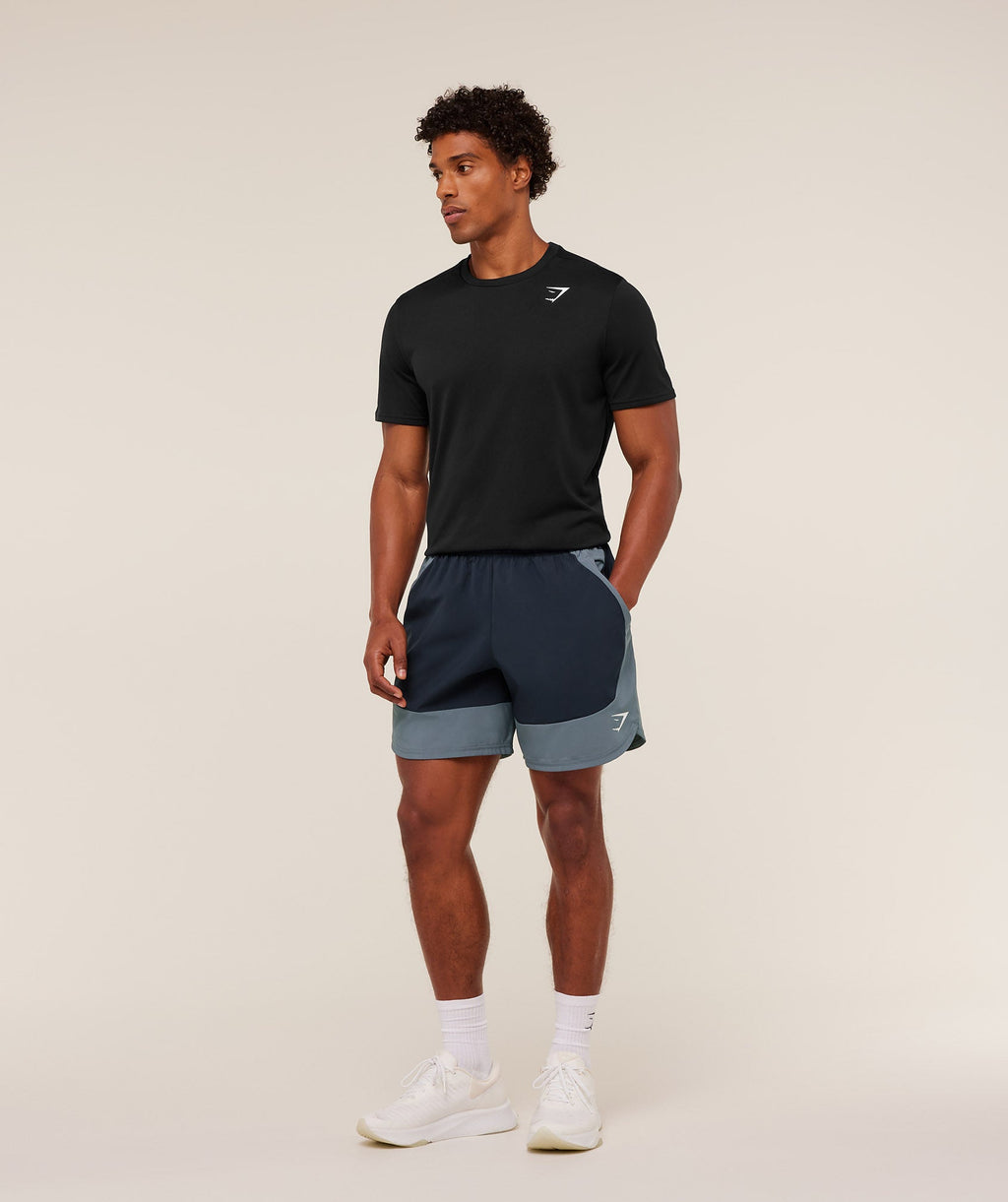Gymshark Sport 25 Block 7" Shorts - Heavy Blue/Iron Blue - 4