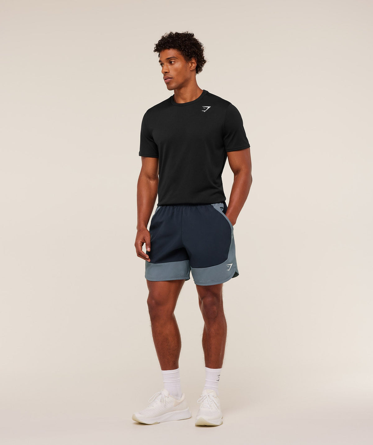 Gymshark Sport 25 Block 7" Shorts - Heavy Blue/Iron Blue - 4