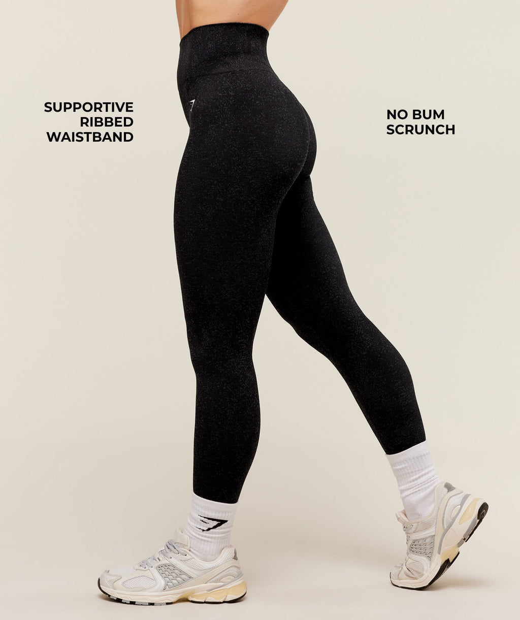 Gymshark Adapt Fleck Seamless Leggings - Black - 4