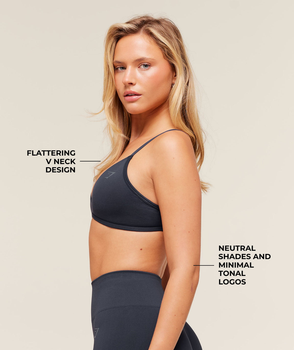 Gymshark Soft Sculpt V-neck Sports Bra - Heavy Blue - 2