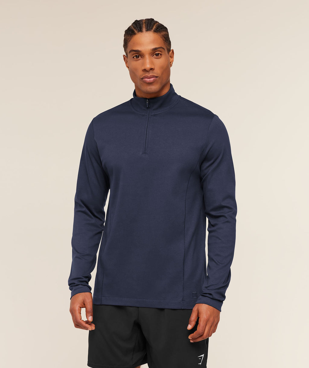Gymshark Off Duty 1/4 Zip - Heavy Blue - 5