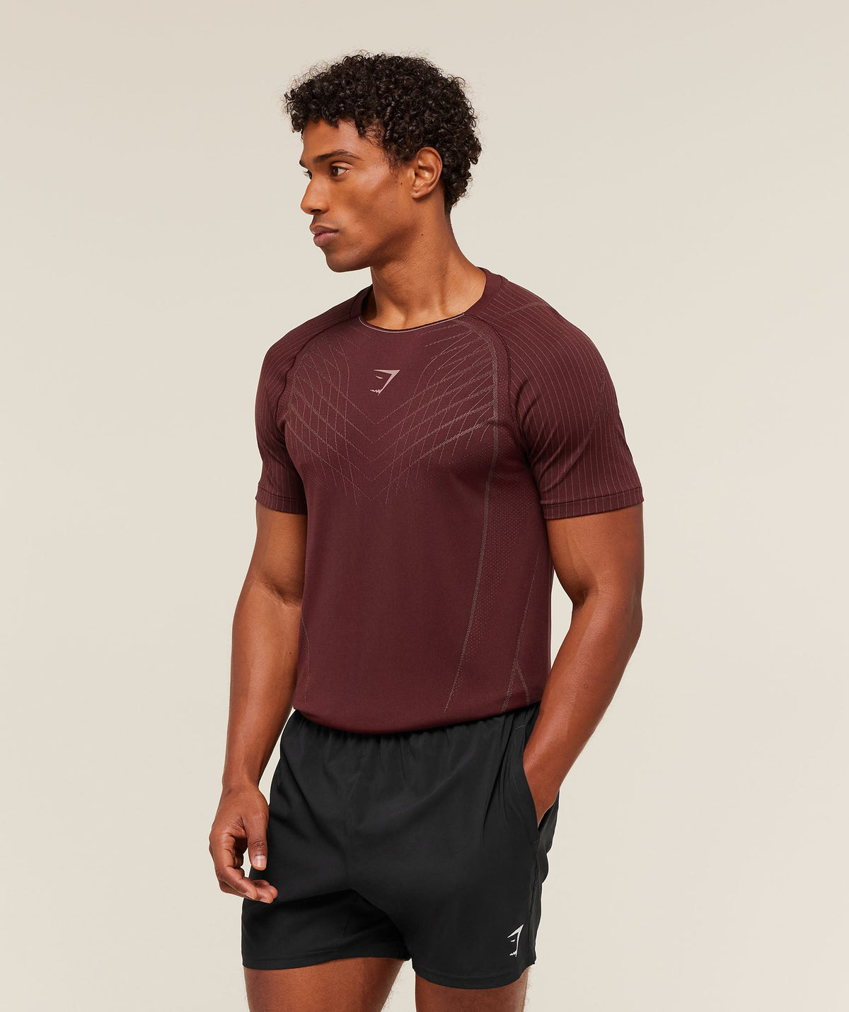 Gymshark Apex Seamless T-Shirt - Rich Maroon/Chestnut Pink - 3