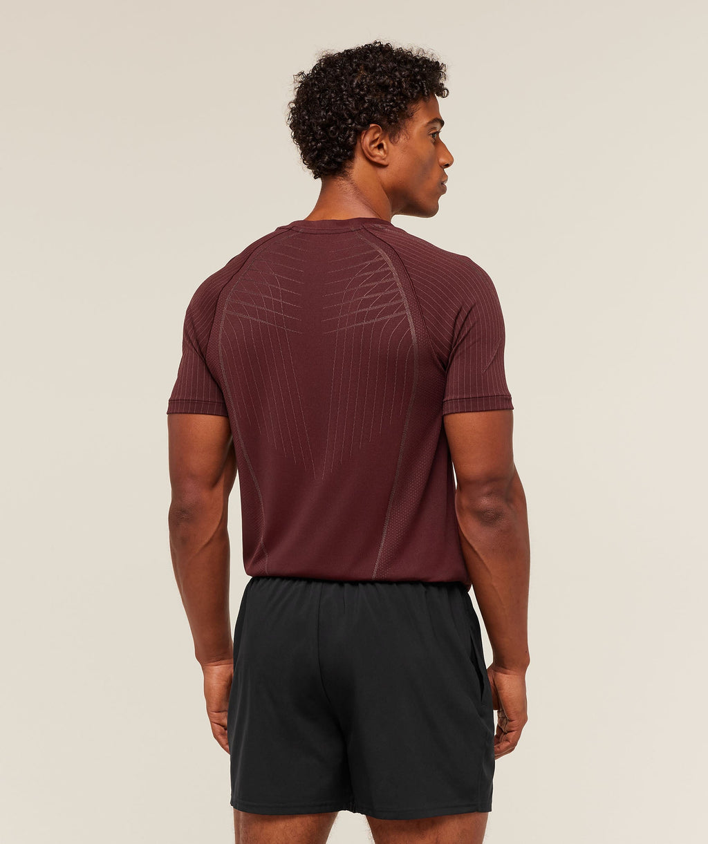 Gymshark Apex Seamless T-Shirt - Rich Maroon/Chestnut Pink - 2