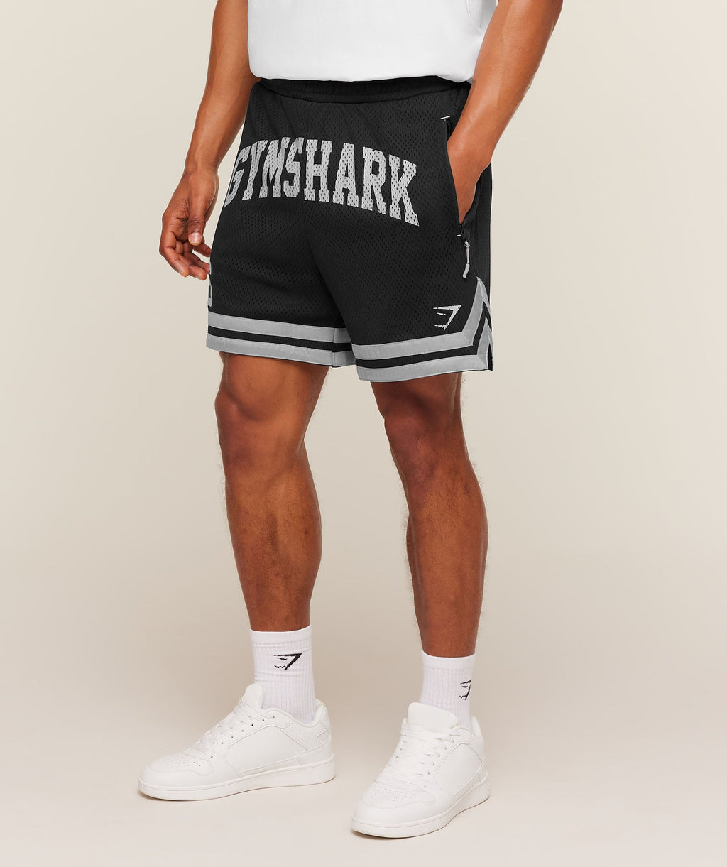 Gymshark Campus Mesh Shorts - Black - 3