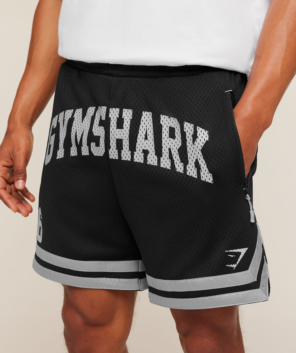 Gymshark Campus Mesh Shorts - Black - 4