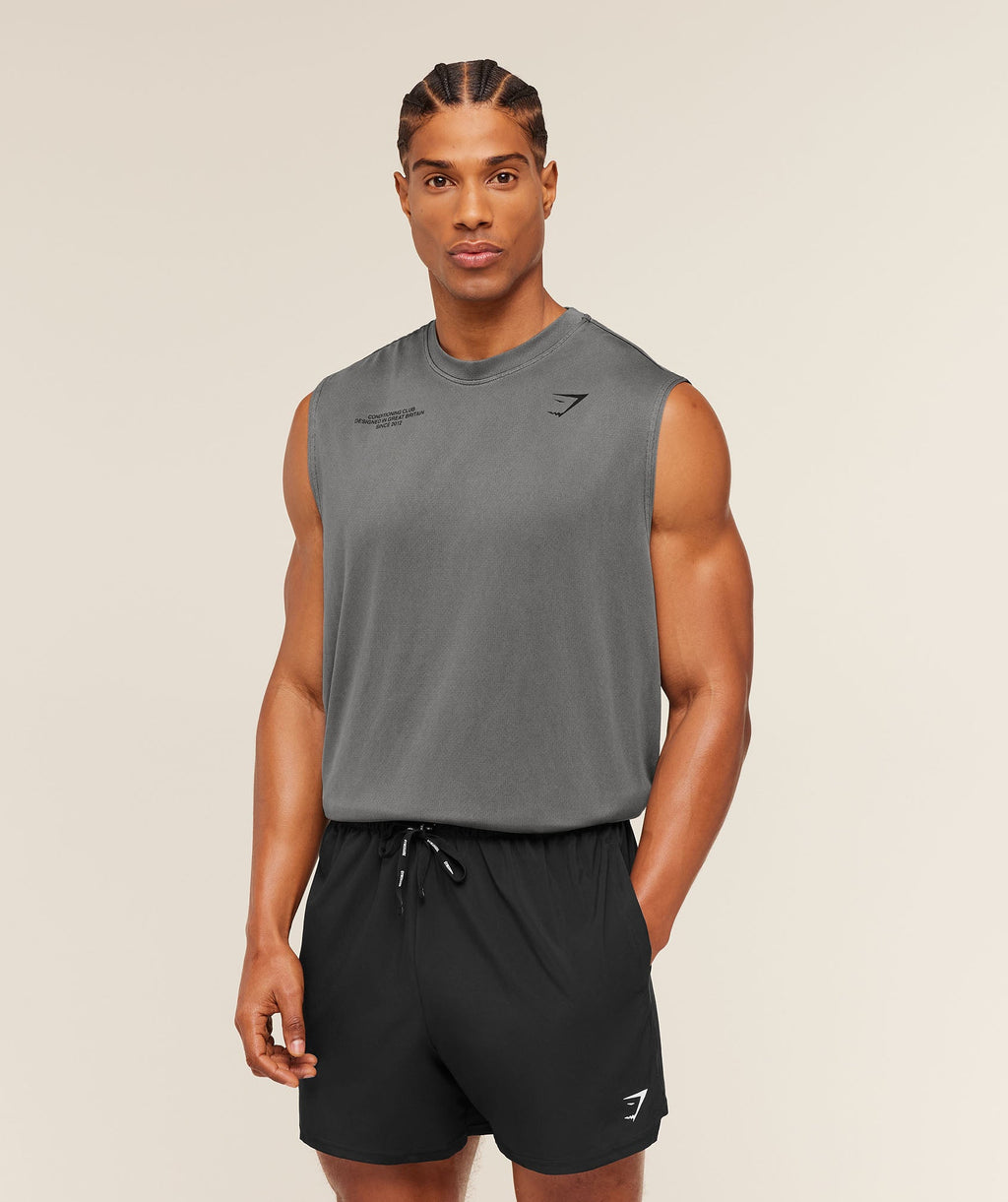 Gymshark Conditioning Club Washed Tank - Black/Wash - 4