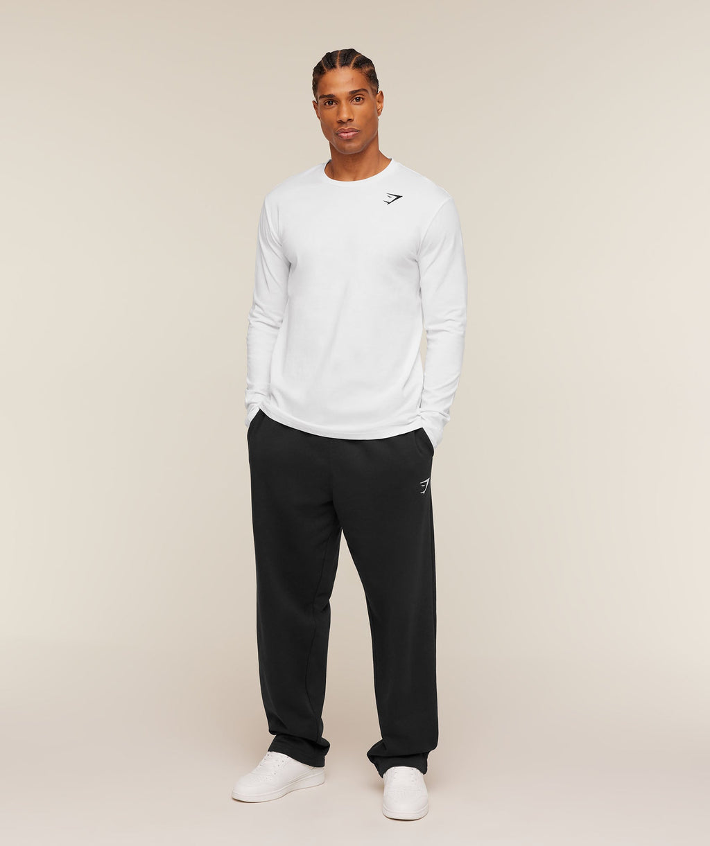 Gymshark Crest Long Sleeve T-Shirt - White - 5