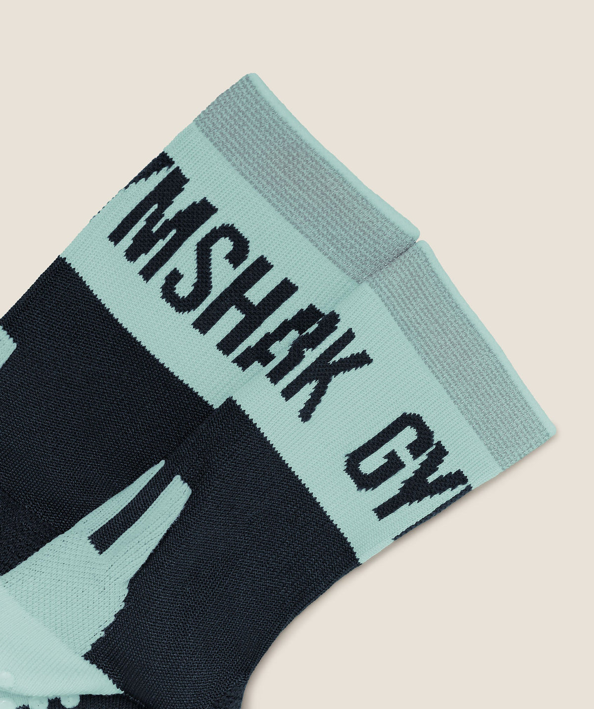 Gymshark Hybrid Training Grip Socks Single - Black/Pop Turquoise - 3