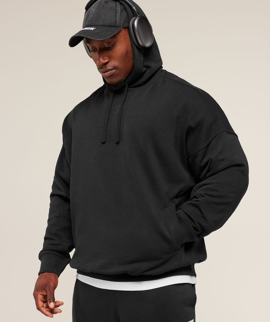 Gymshark Power Oversized Hoodie - Black/Asphalt Grey - 7