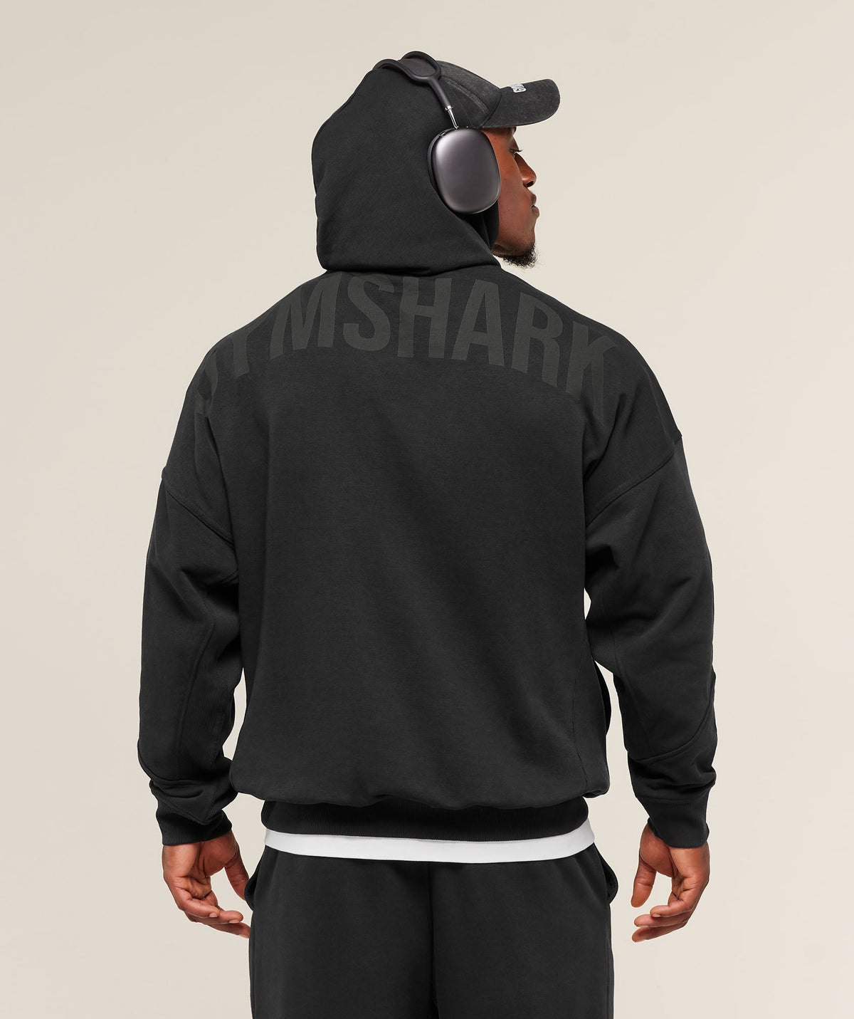 Gymshark Power Oversized Hoodie - Black/Asphalt Grey