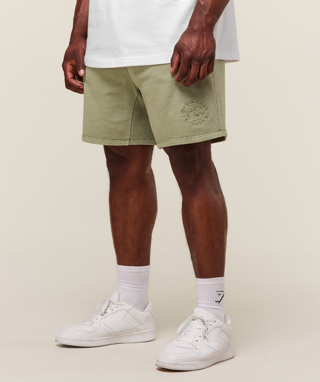 Gymshark Premium Legacy Shorts - Natural Sage Green/Pigment Dye - 2