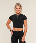 Gymshark Relay Seamless Short Sleeve Crop Top - Black