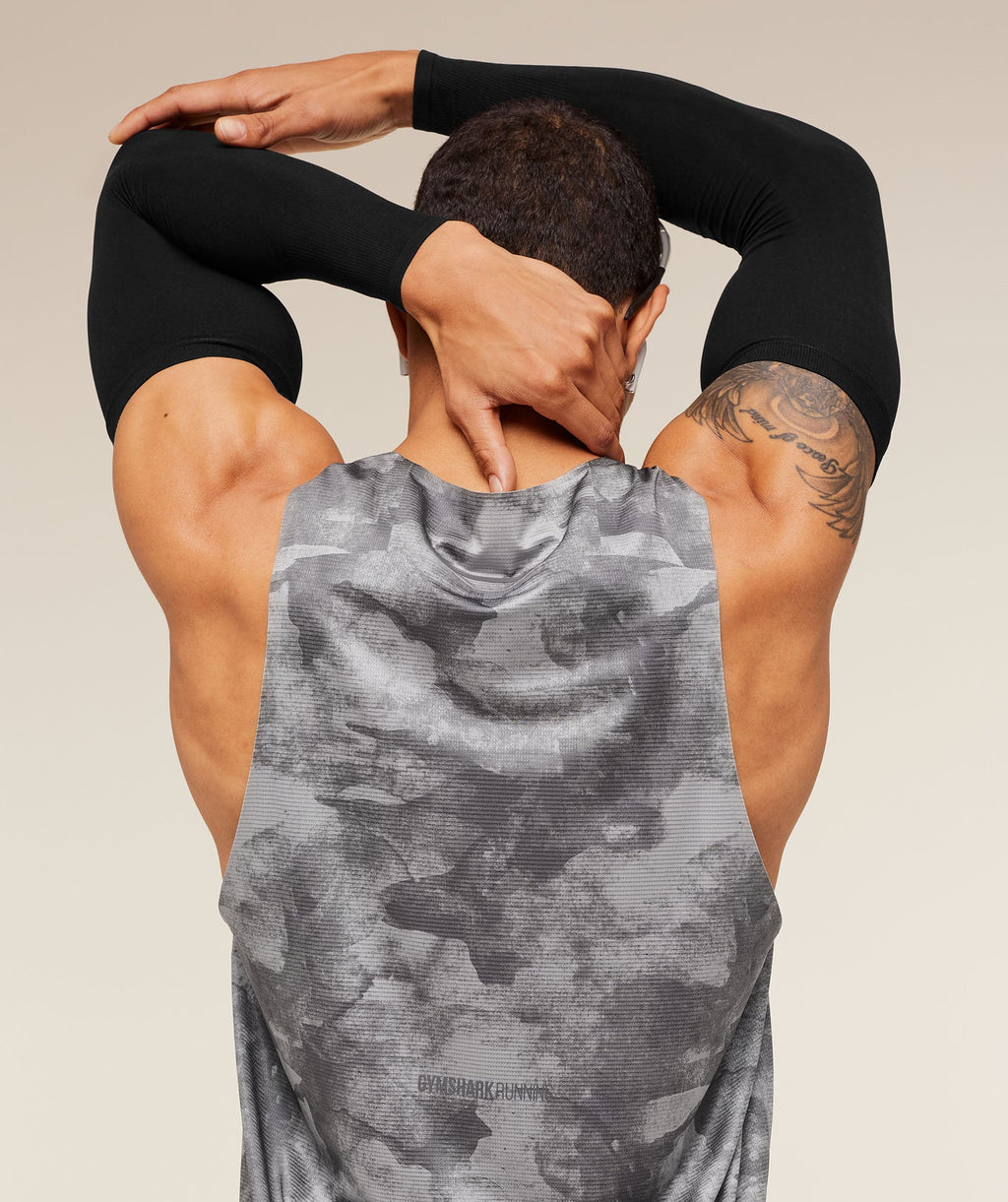 Gymshark Running Elite Tank - Smokey Grey/Black - 6