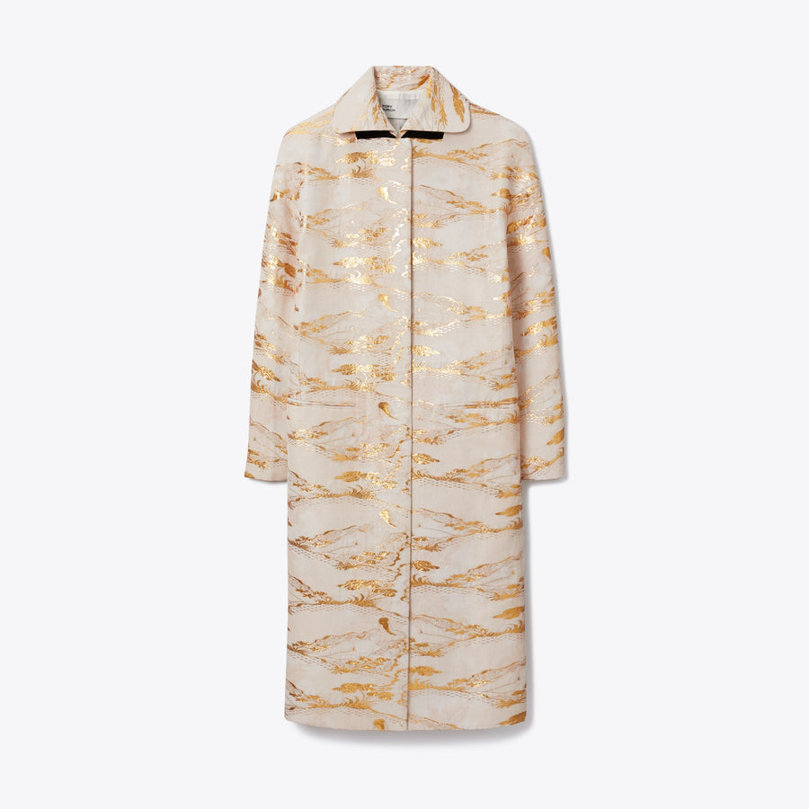 Tory Burch Jacquard Cocoon Coat