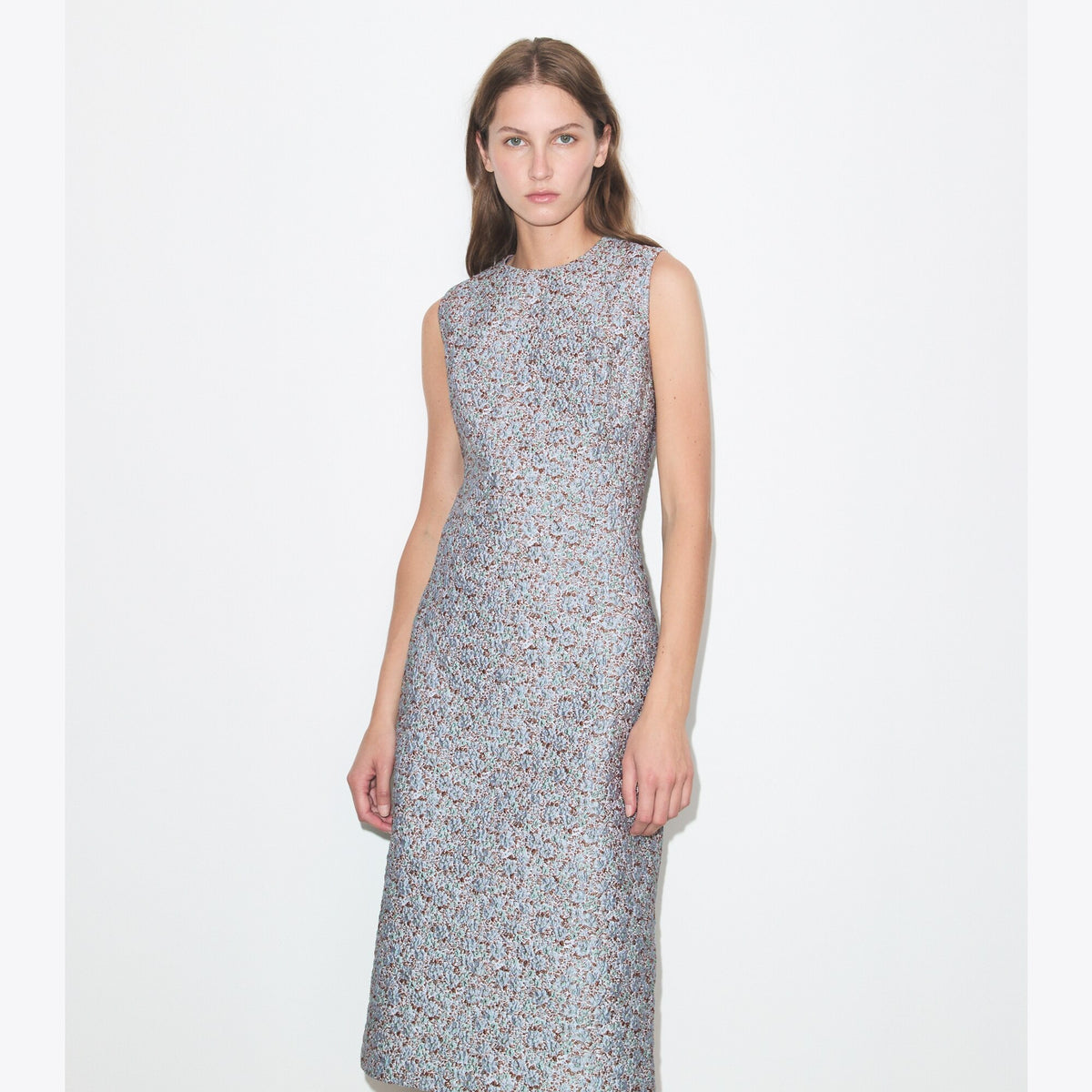 Tory Burch Jacquard Dress - Blue Floral - 5