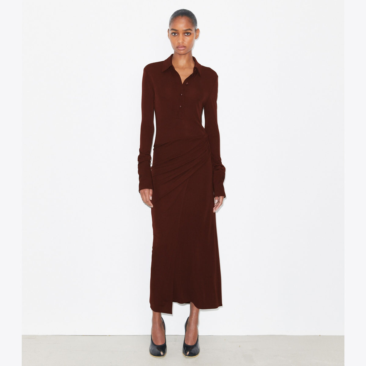 Tory Burch Jersey Shirtdress - Dark Sangria - 2