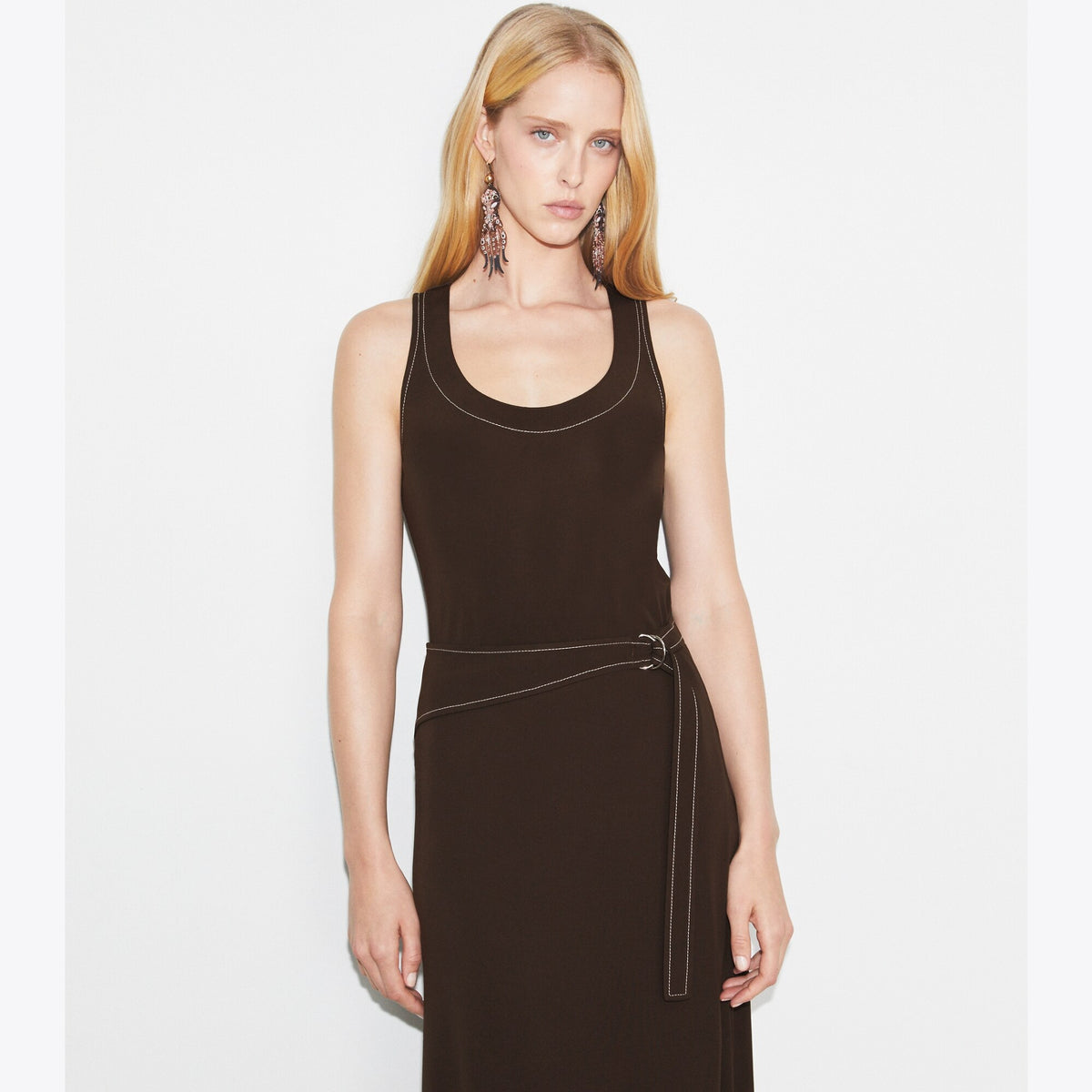 Tory Burch Jersey Tank Top - Deep Chocolate - 2