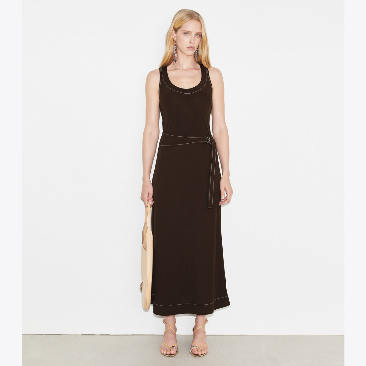 Tory Burch Jersey Tank Top - Deep Chocolate - 3