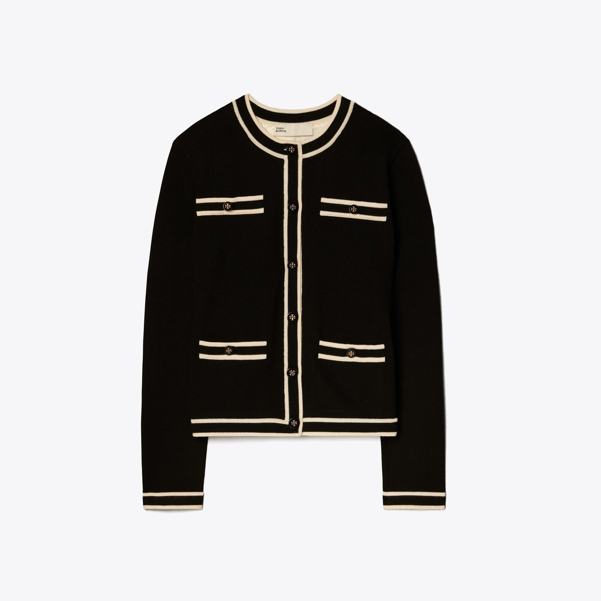 Tory Burch Kendra Cardigan - Black / French Cream