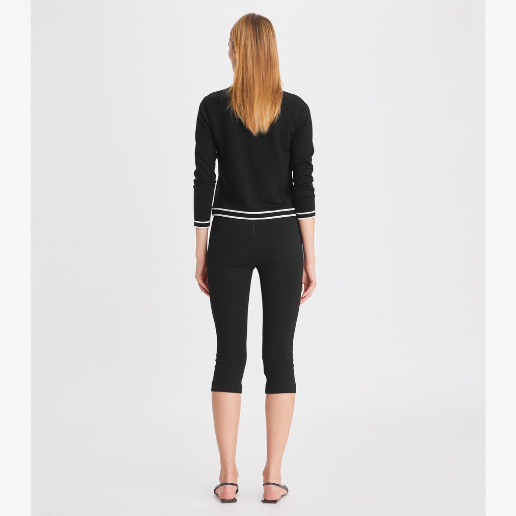Tory Burch Kendra Cardigan - Black / French Cream - 5
