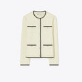 Tory Burch Kendra Wool Cardigan - New Ivory/ Black