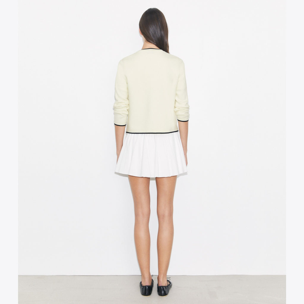 Tory Burch Kendra Wool Cardigan - New Ivory/ Black - 5