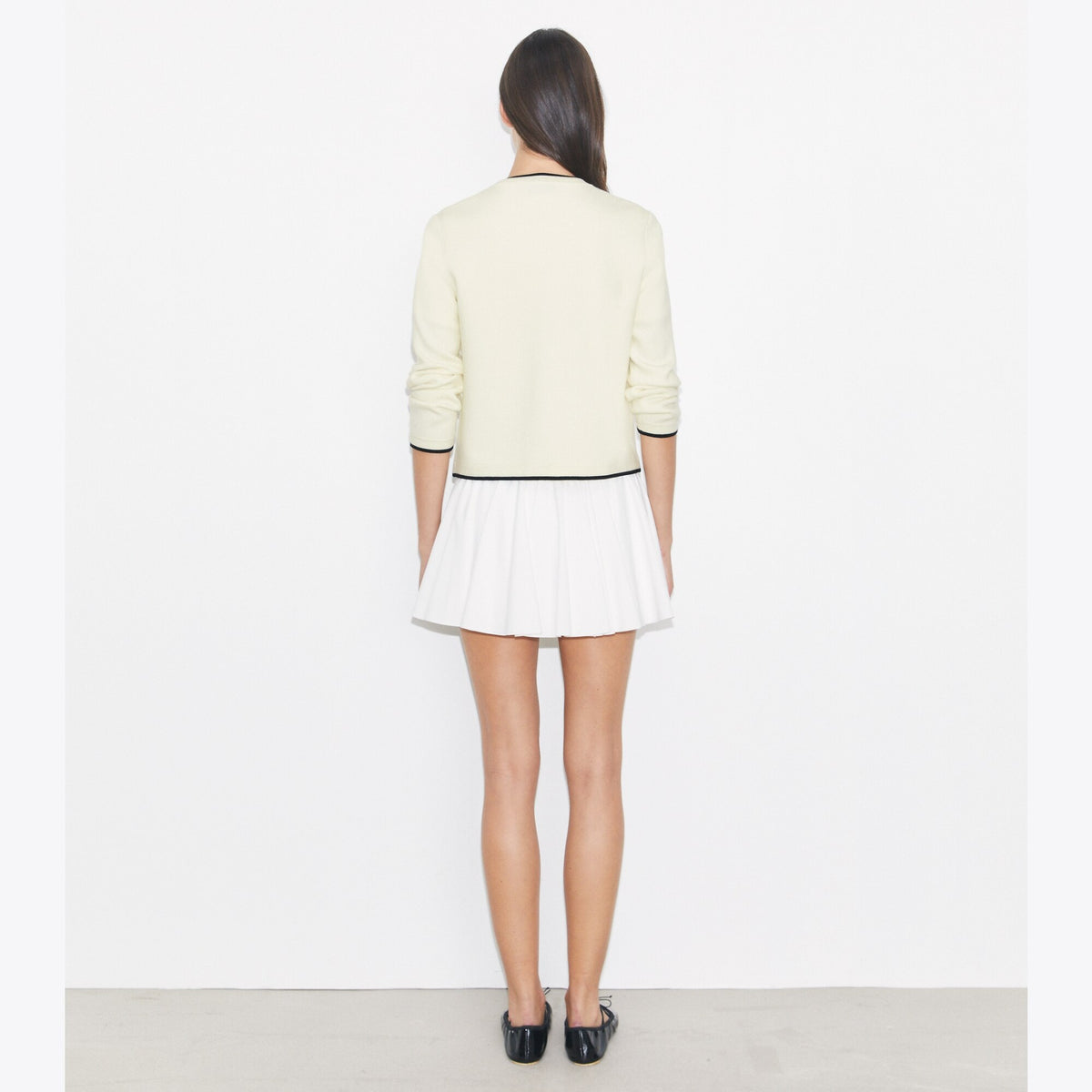Tory Burch Kendra Wool Cardigan - New Ivory/ Black - 5