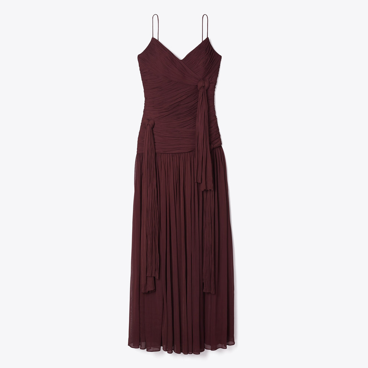 Tory Burch Knotted Viscose Dress - Mahogany