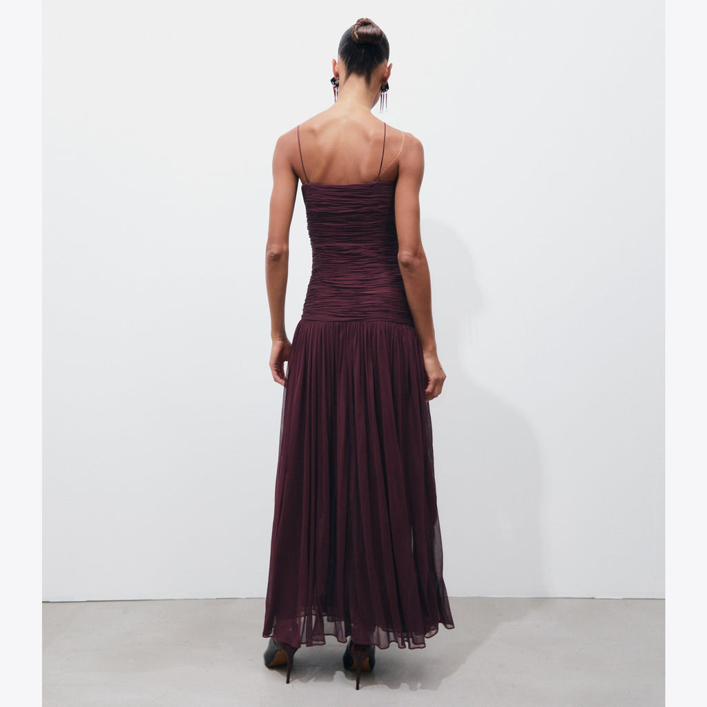 Tory Burch Knotted Viscose Dress - Mahogany - 3