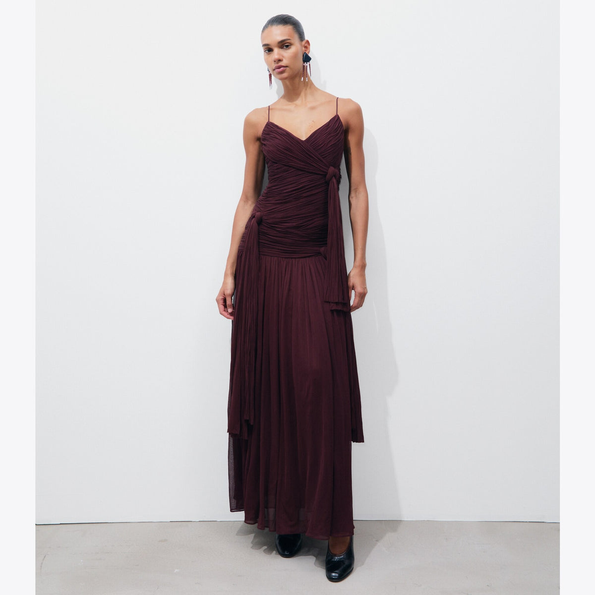 Tory Burch Knotted Viscose Dress - Mahogany - 2