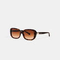 Coach Signature Rectangle Sunglasses - Dark Tortoise (Women's)