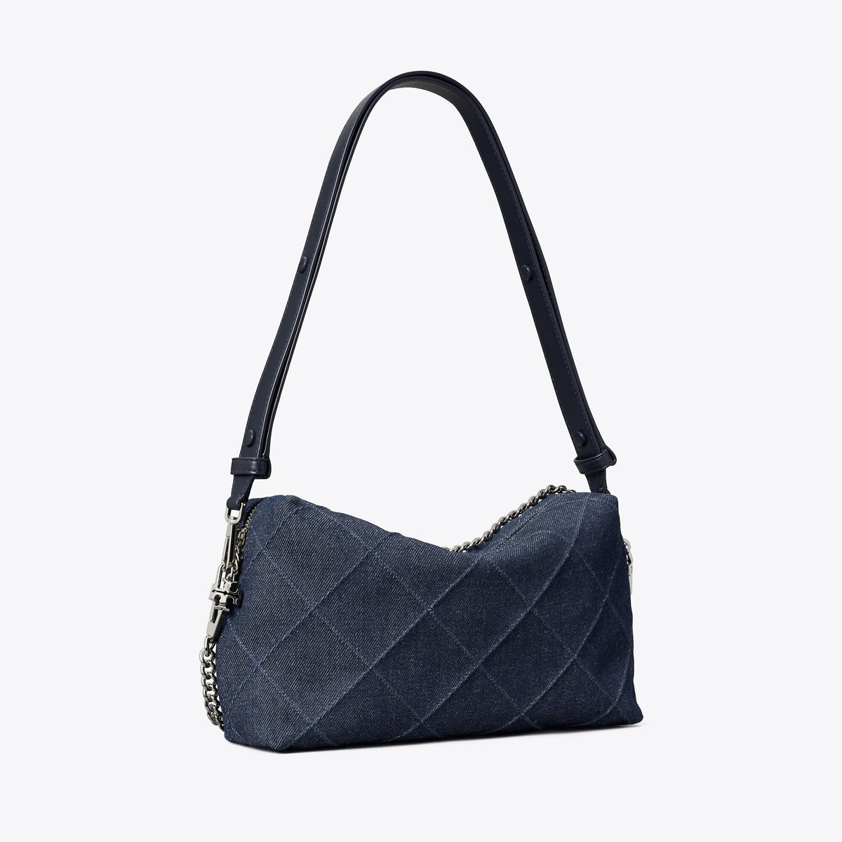 Tory Burch Large Fleming Denim Soft Crossbody Bag - Blue