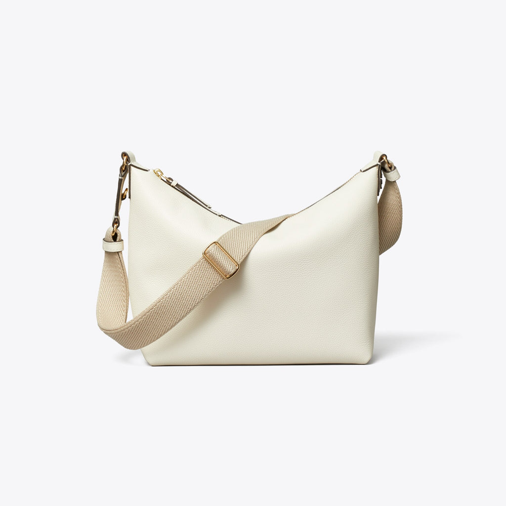 Tory Burch Leather Slouchy Crossbody - New Ivory - 2