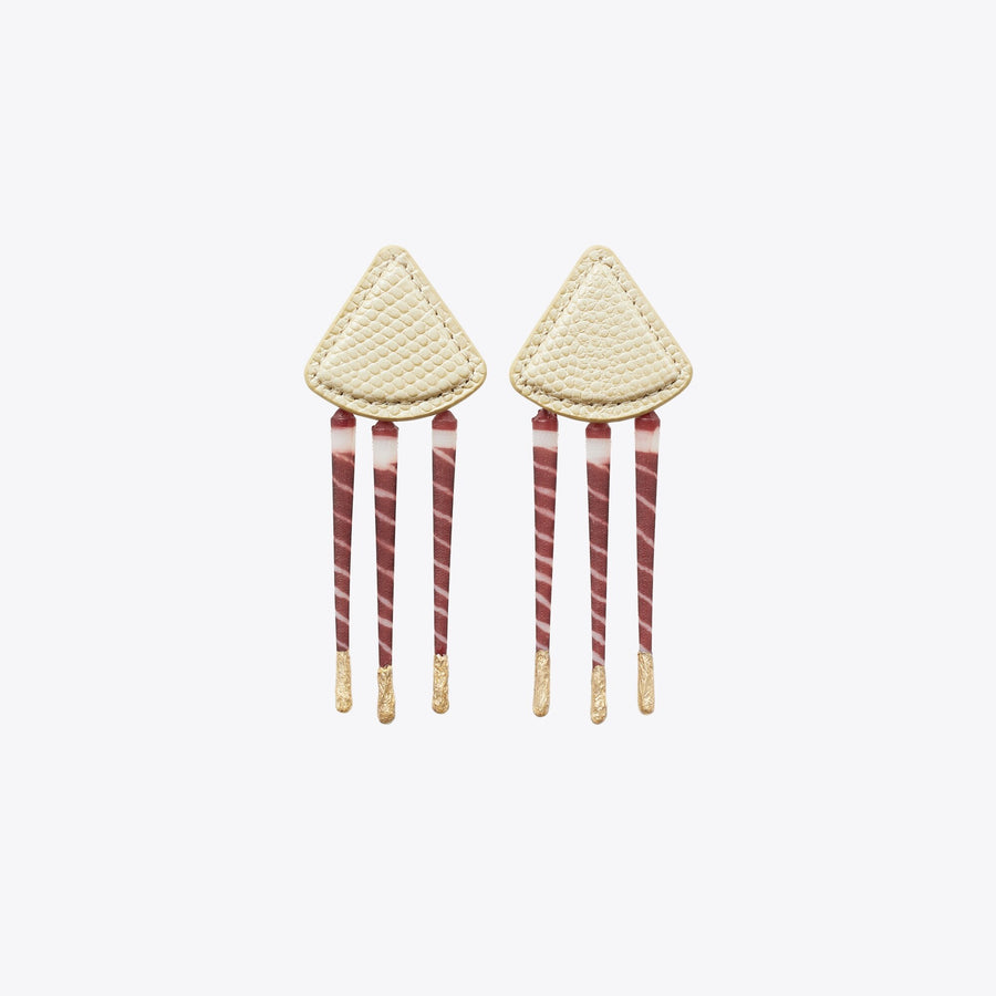 Tory Burch Leather Tiger Earrings