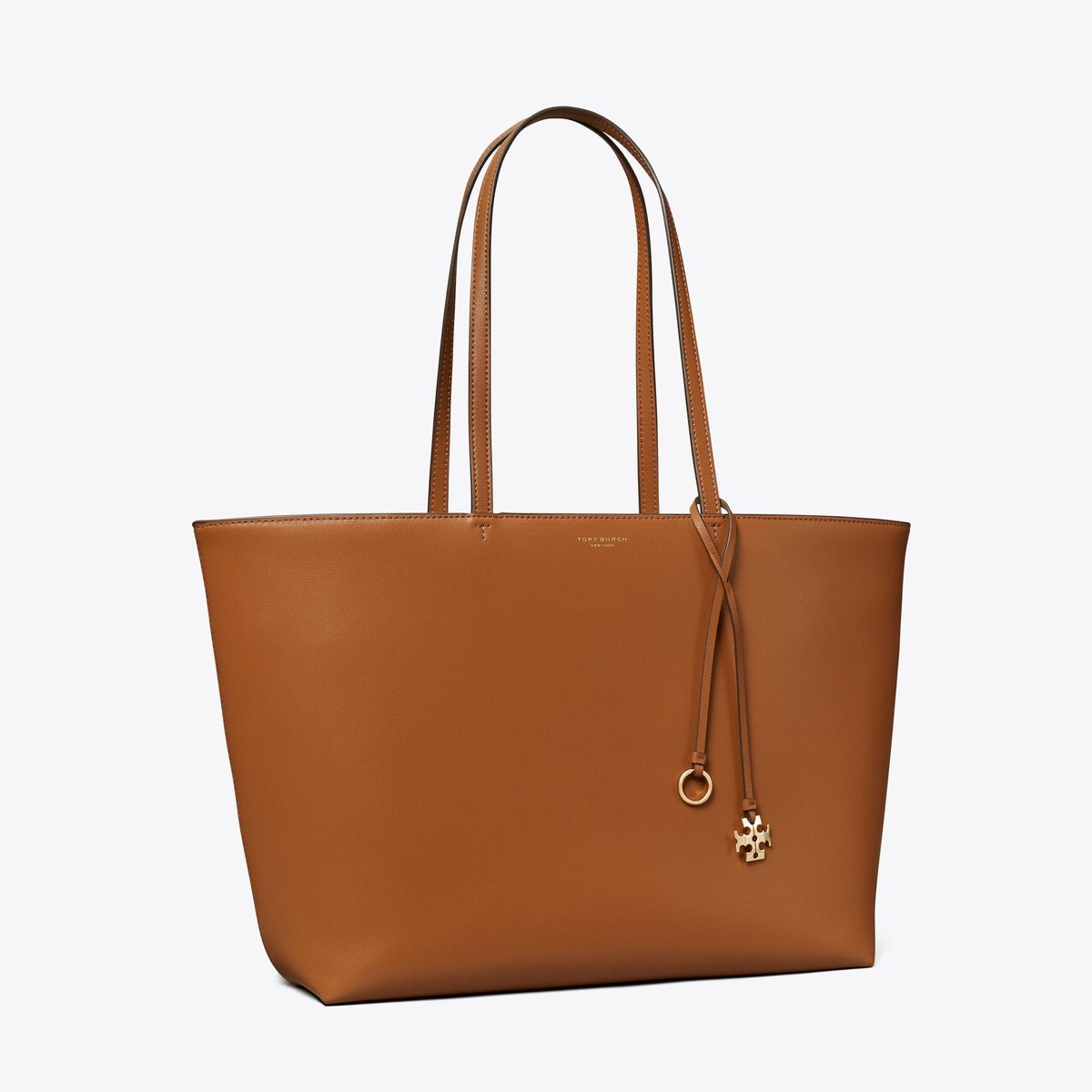 Tory Burch Leather Top Zip Tote - Maple Syrup
