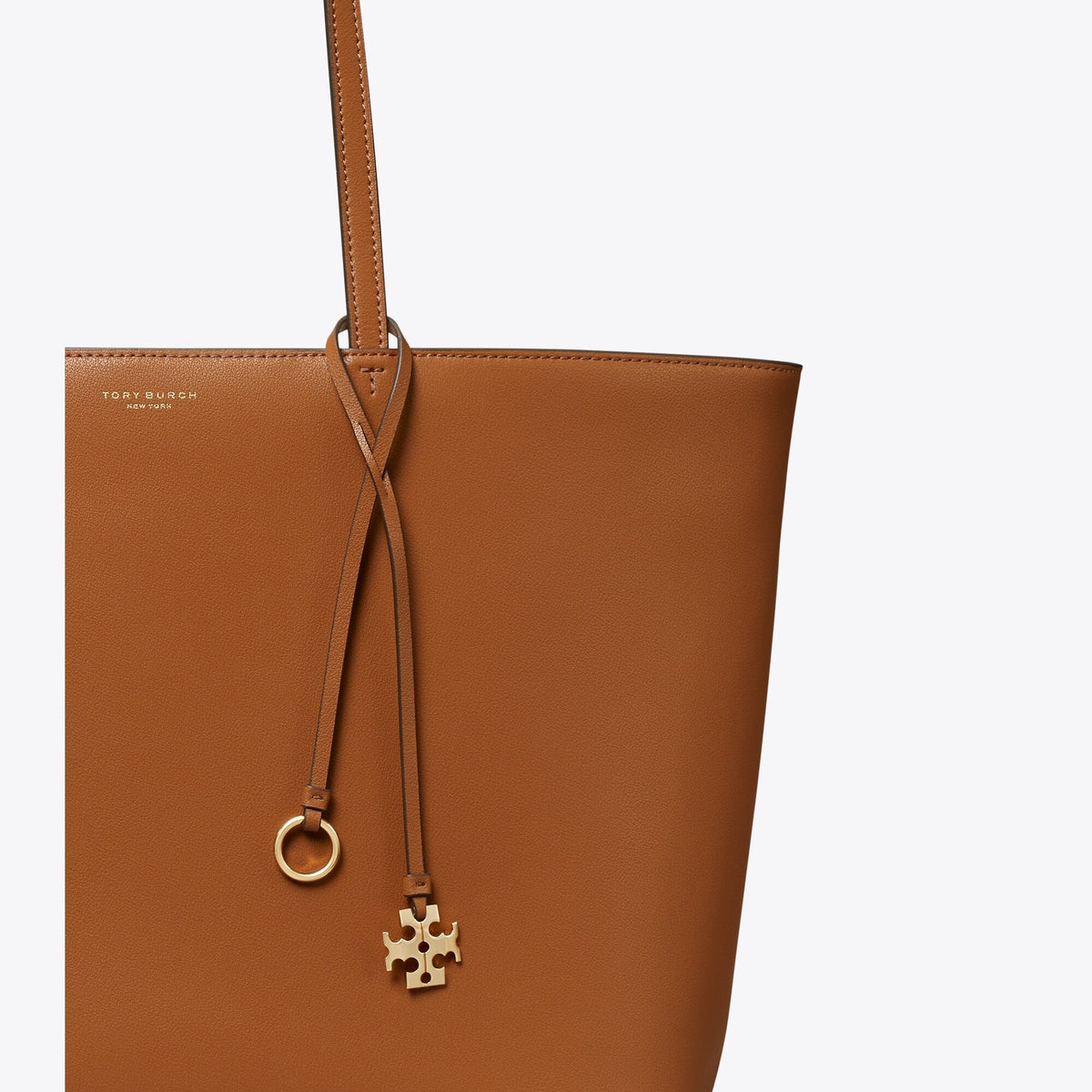 Tory Burch Leather Top Zip Tote - Maple Syrup - 3
