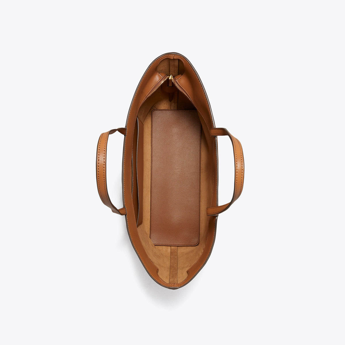 Tory Burch Leather Top Zip Tote - Maple Syrup - 4