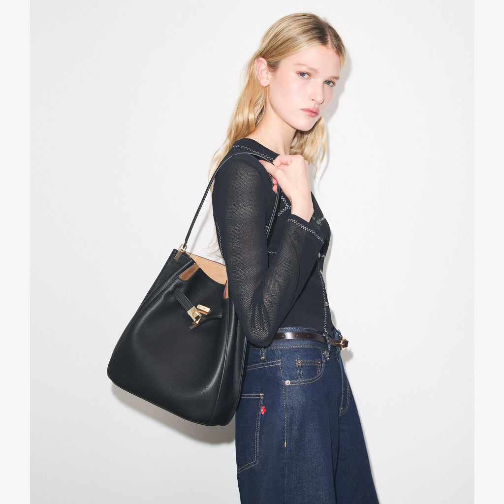 Tory Burch Lee Radziwill Bucket Bag - Black - 2