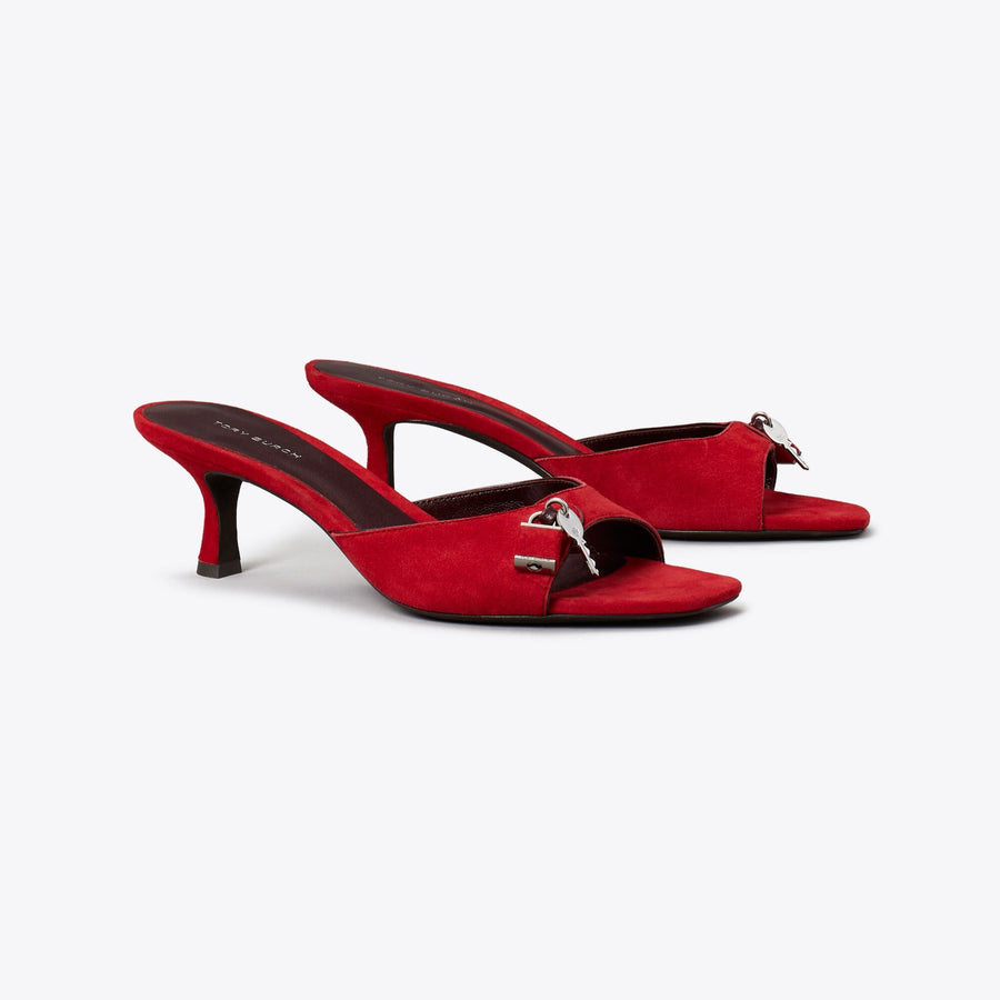 Tory Burch Lock Kitten Heel Sandal