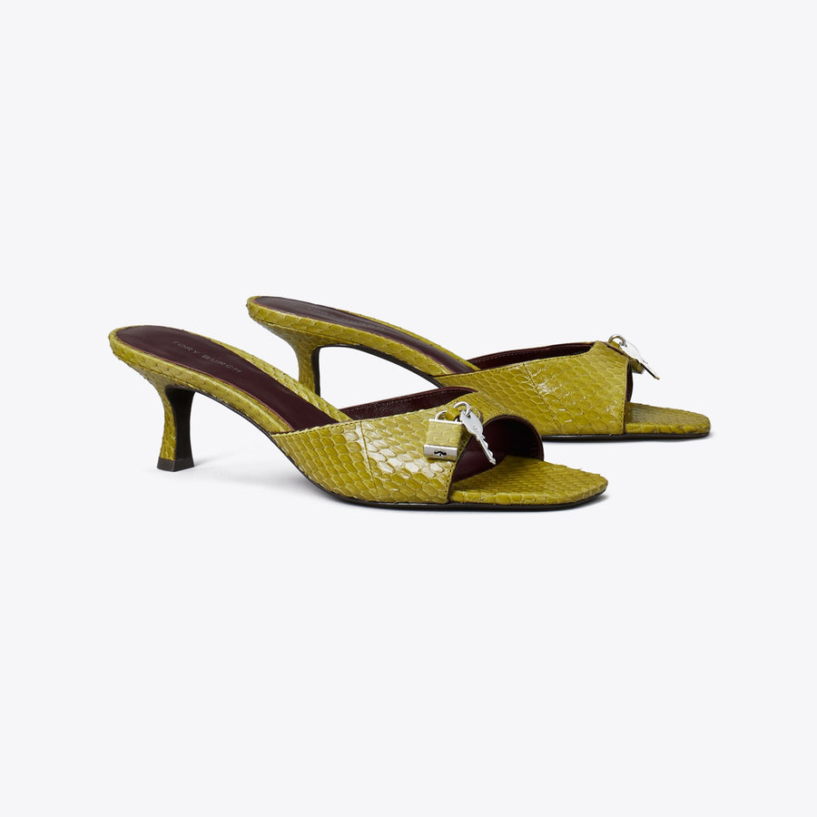 Tory Burch Lock Kitten Heel Sandal