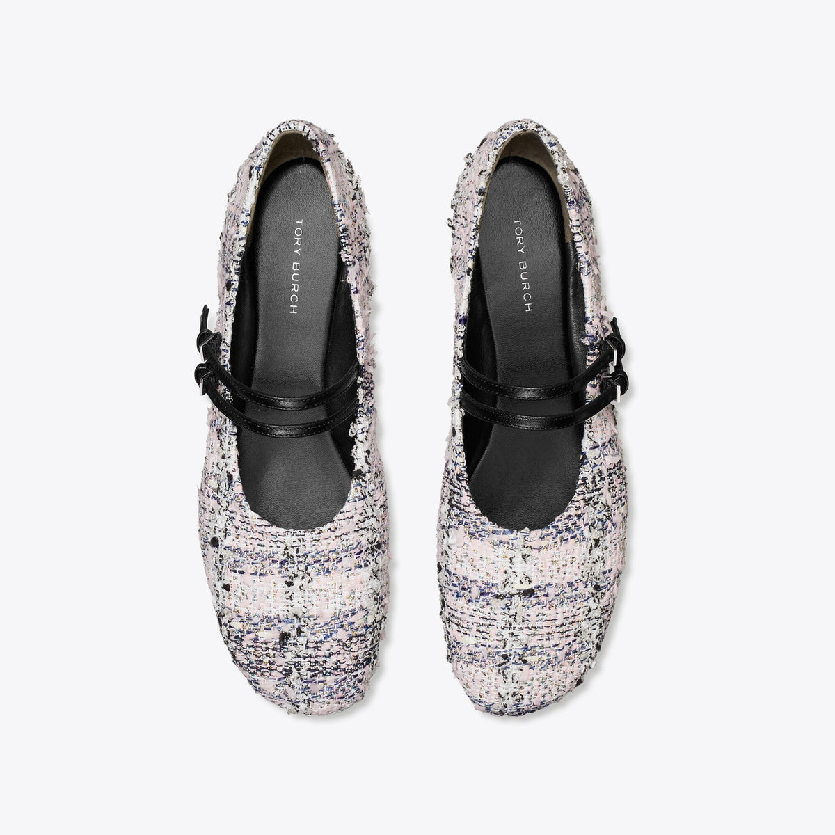 Tory Burch Mary Jane Two-Band Ballet - Pink / Black Multi - 4