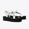 Tory Burch Mellow Platform Sandal - Optic White / Silver / Perfect Black