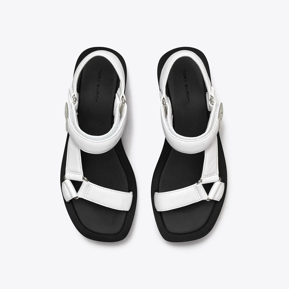 Tory Burch Mellow Platform Sandal - Optic White / Silver / Perfect Black - 5