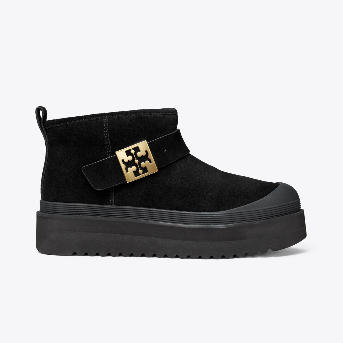 Tory Burch Mellow Shearling Platform Boot - Perfect Black / Gold - 3