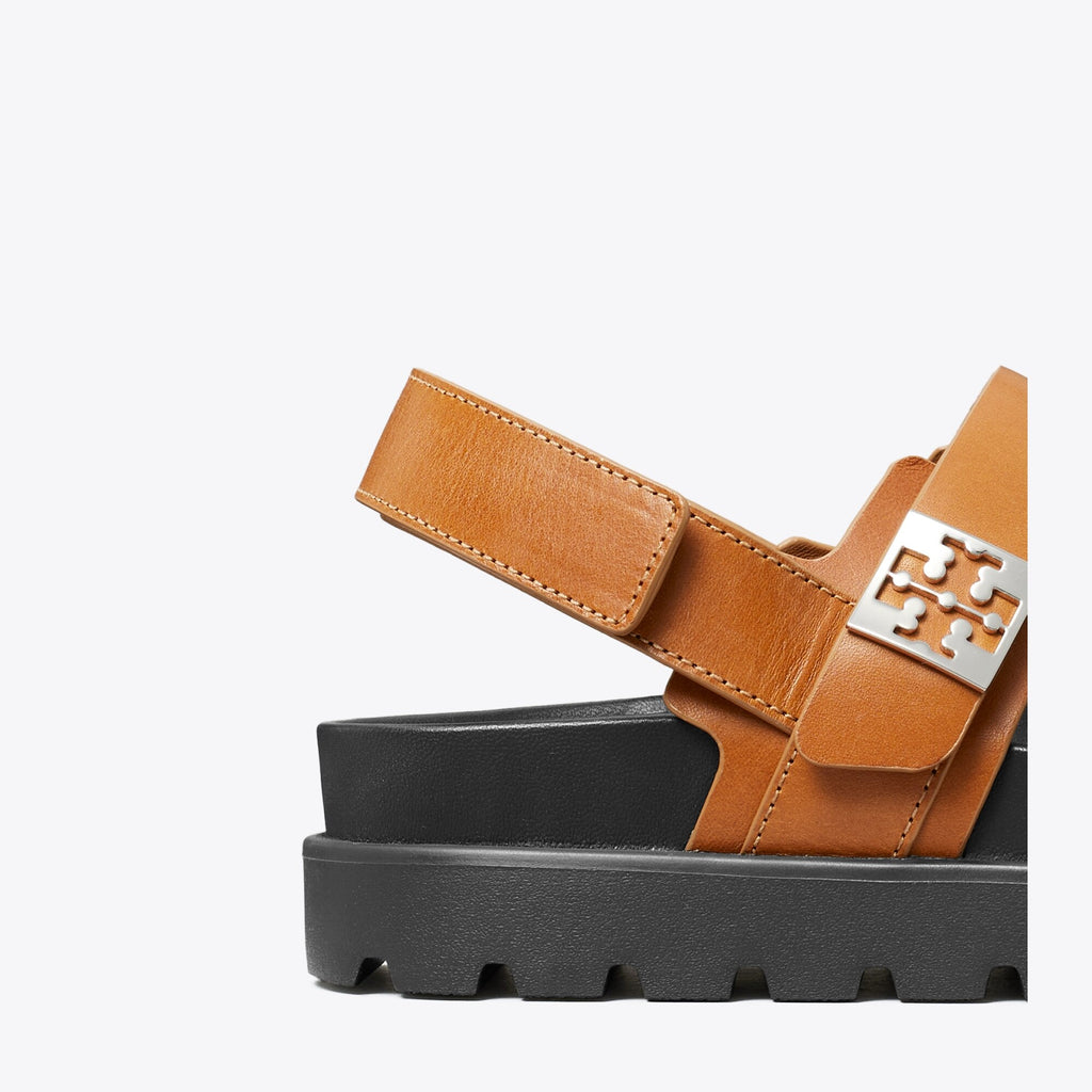 Tory Burch Mellow Sport Sandal - Cuoio / Perfect Black / Silver - 4